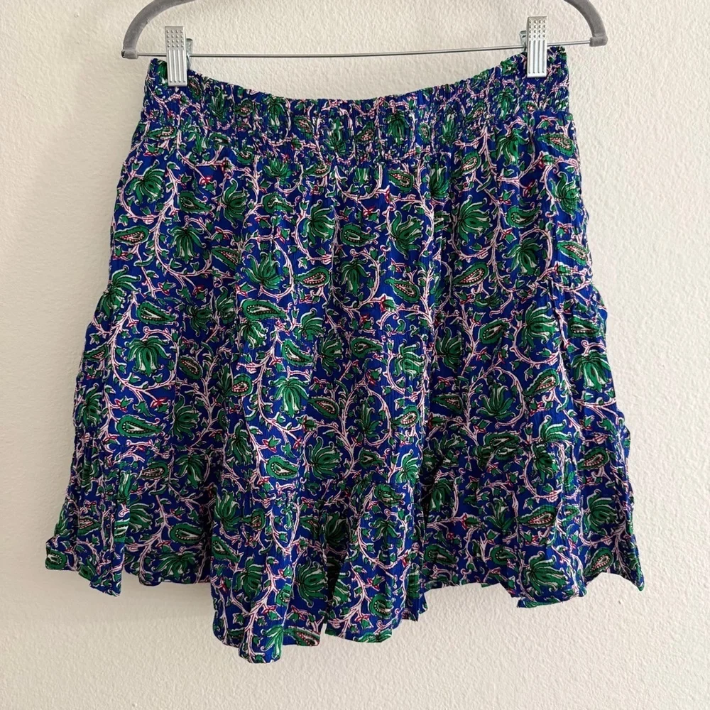 Boden Women’s Holiday Floral Vine Print Ruffle Mini Skirt Size 10